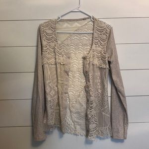 Lace back cardigan